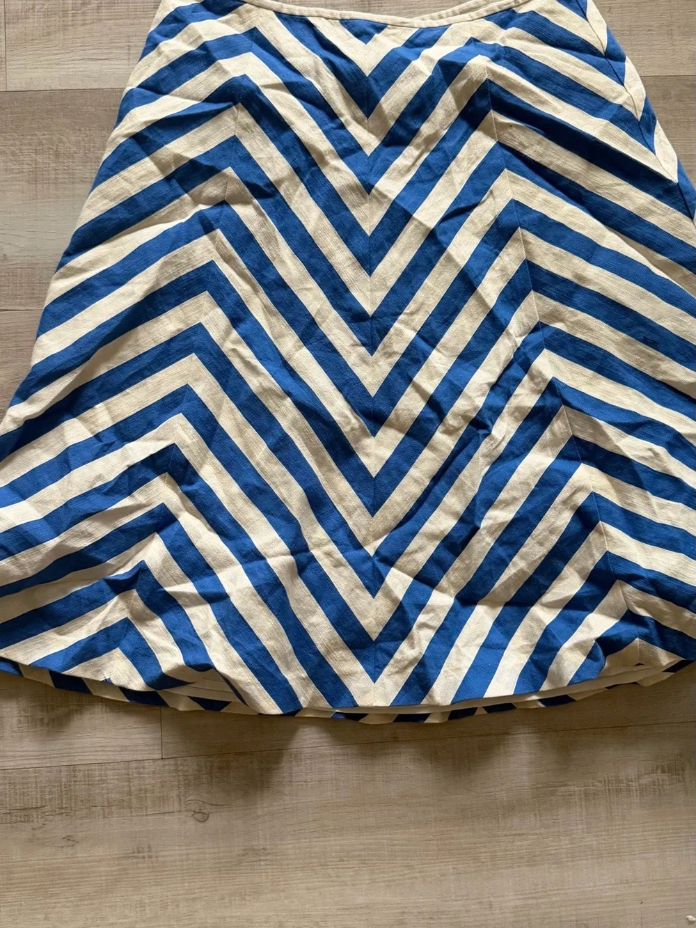 Talbots Blue and White Chevron Skater Skirt